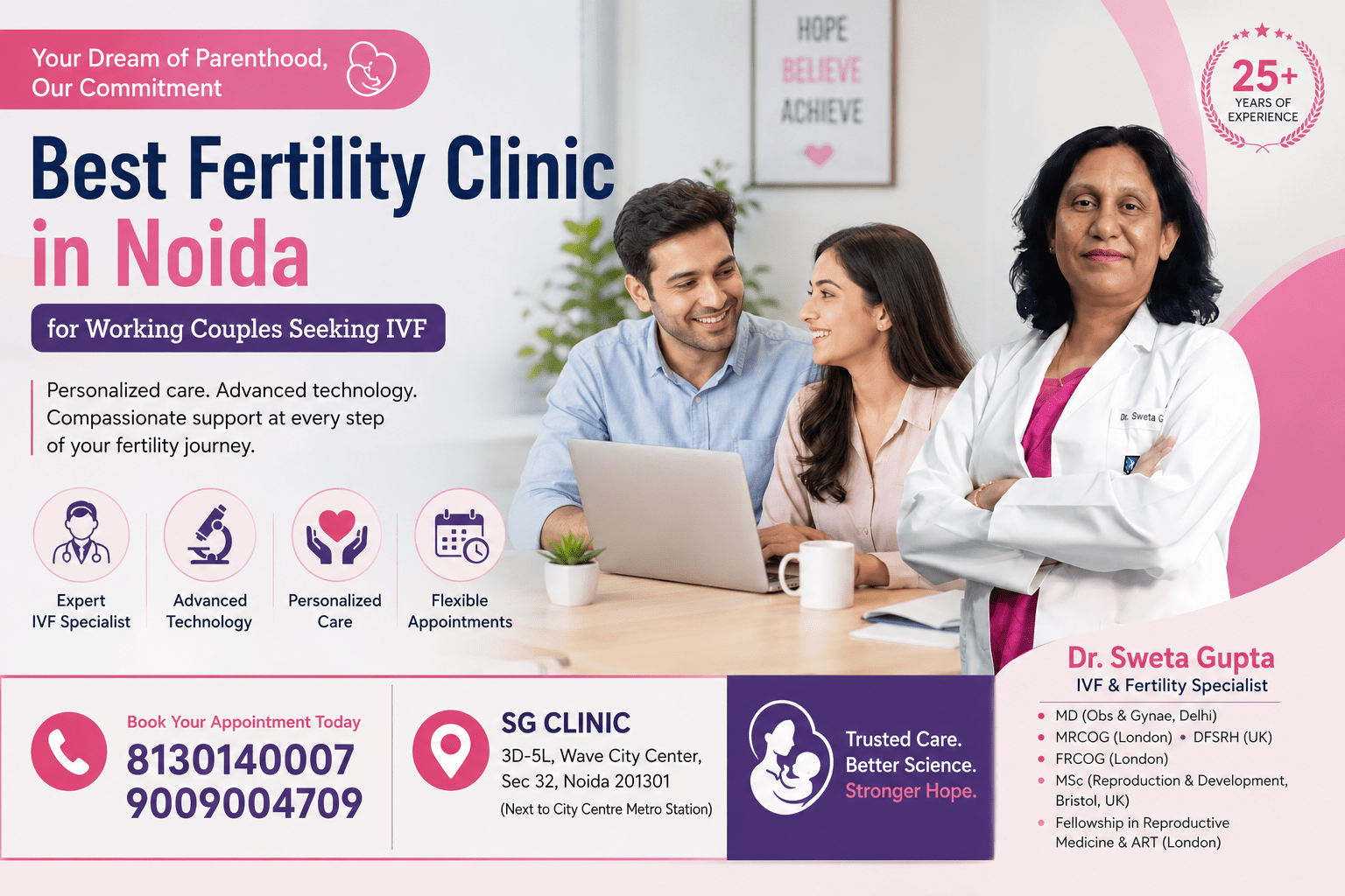 Dr. Sweta Gupta – IVF & Fertility Specialist offering personalized fertility care for working couples in Noida.