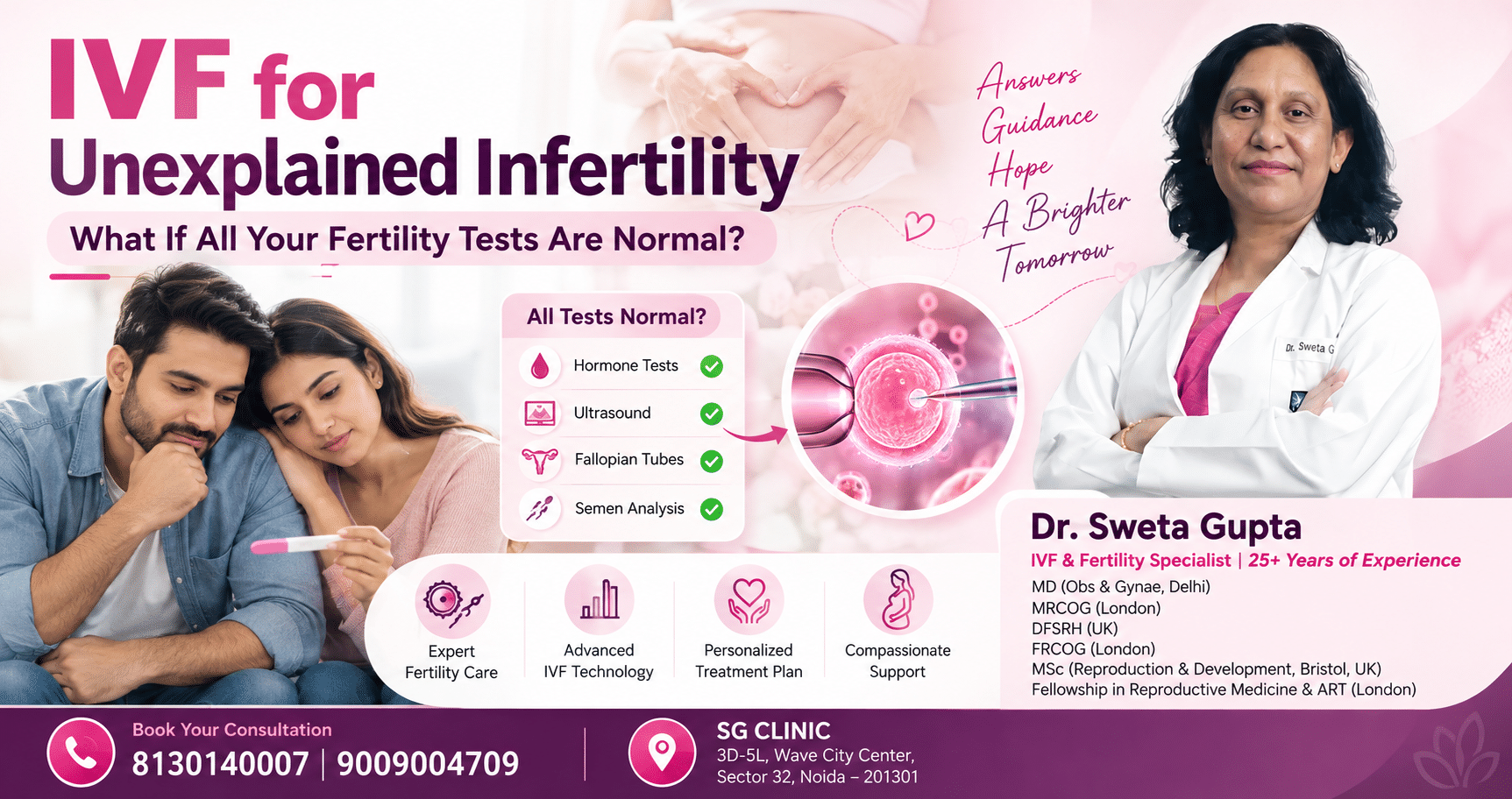 IVF for unexplained infertility with Dr. Sweta Gupta, fertility specialist in Noida