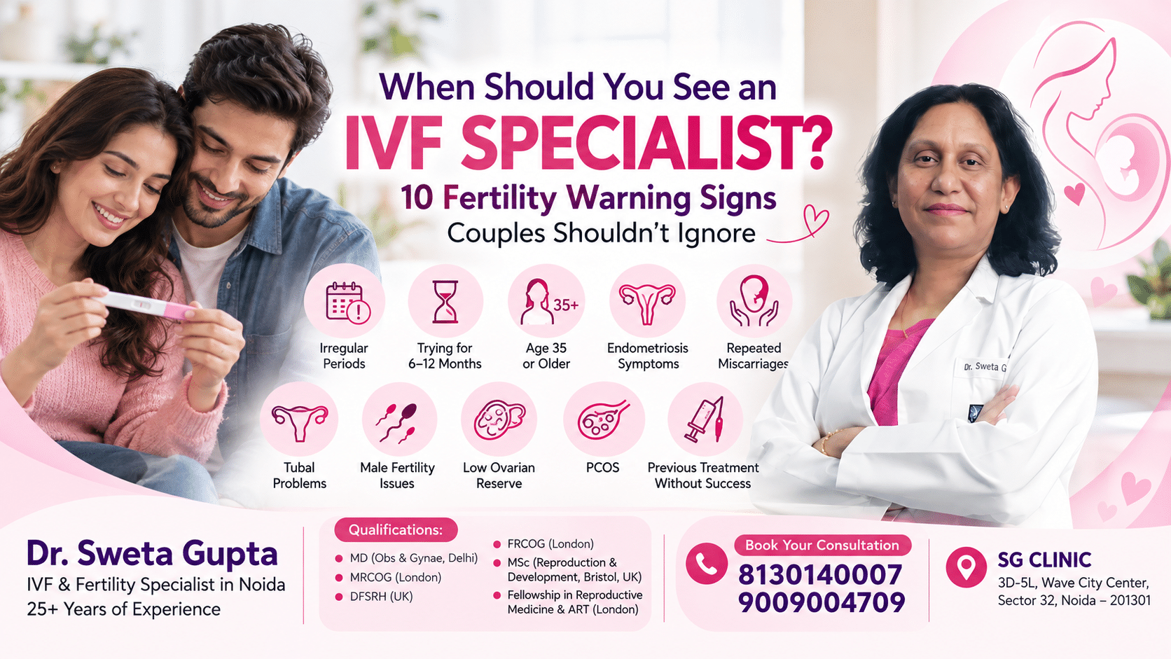 When to see an IVF specialist – 10 fertility warning signs | Dr. Sweta Gupta, IVF doctor in Noida